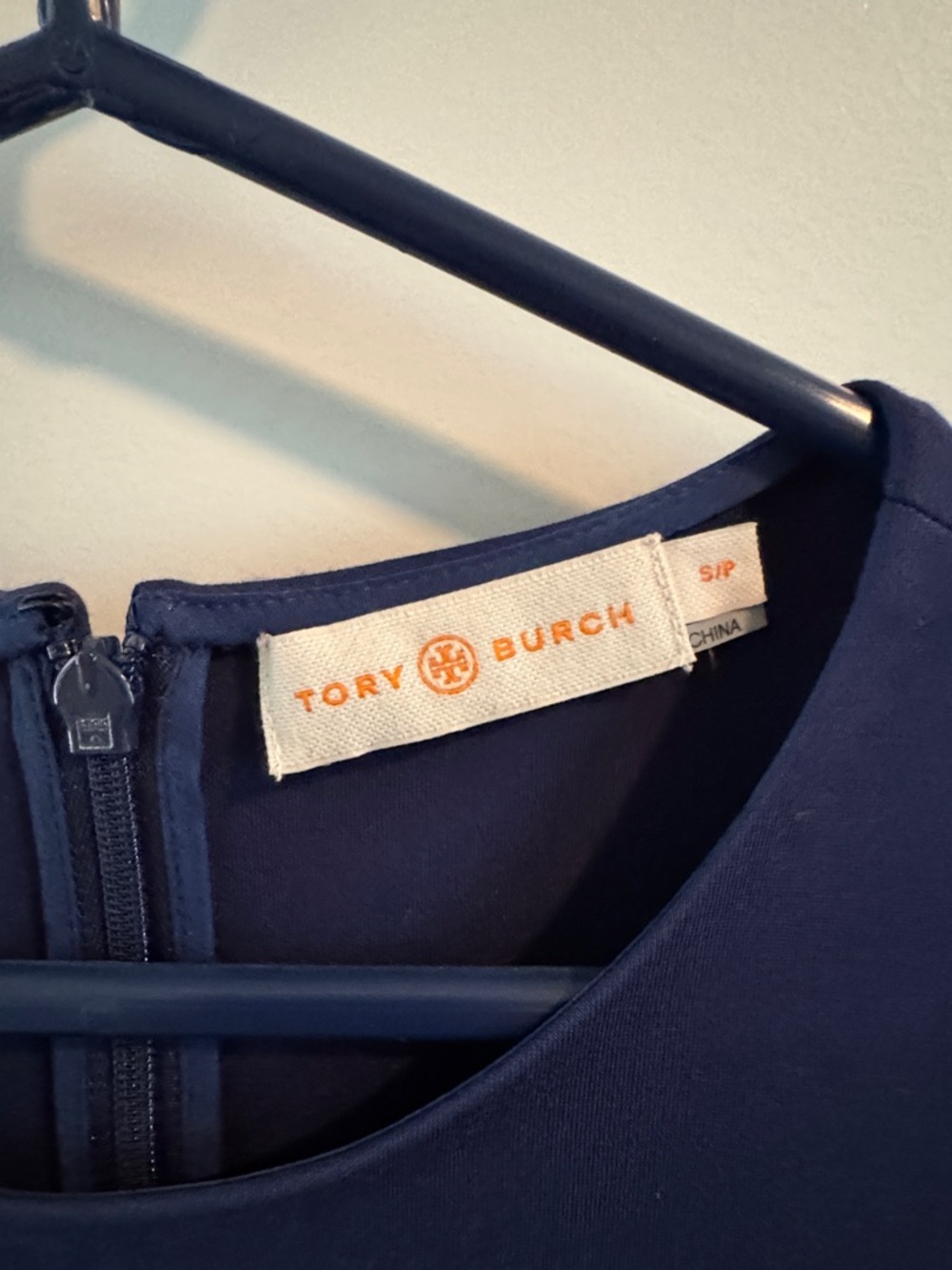 Tory Burch Sleeveless Navy Sheath Dress with Button Detail - Picture 2 of 8